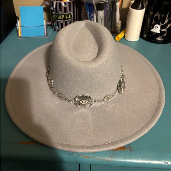 Whiskey Roots Grey Hat with Western Chain main image 5